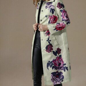 Floral Loose Elegant Trench Coat